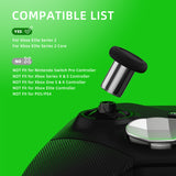 eXtremeRate 13 in 1 Component Pack Kit for Xbox Elite Series 2 Controller, 6 Metal Thumbsticks & Adjustment Tool, 2 D-Pads, 4 Paddles for Xbox Elite Series 2 Core Controller - Metallic Silver - IL902