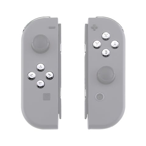 eXtremeRate Chrome Silver Glossy Replacement ABXY Direction Keys SR SL L R ZR ZL Trigger Buttons Springs, Full Set Buttons Repair Kits with Tools for NS Switch JoyCon & OLED JoyCon - JoyCon Shell NOT Included - AJ302