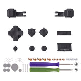 eXtremeRate Dark Gray Custom Full Set Buttons for Gameboy Advance SP, Replacement A B L R Button Power On Off Volume Button D-pad Key for GBA SP Console - Console NOT Included - ASPJ111