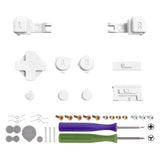 eXtremeRate White Custom Full Set Buttons for Gameboy Advance SP, Replacement A B L R Button Power On Off Volume Button D-pad Key for GBA SP Console - Console NOT Included - ASPJ203