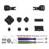 eXtremeRate Black Custom Full Set Buttons for Gameboy Advance SP, Replacement A B L R Button Power On Off Volume Button D-pad Key for GBA SP Console - Console NOT Included - ASPJ205