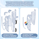 eXtremeRate DIY Replacement Full Set Shell Case with Buttons for Joycon 2 of Nintendo Switch 2 - Deluxe Version - Clear Glacier Blue - AWHNTM003