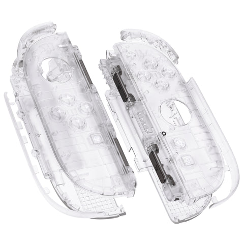 eXtremeRate DIY Replacement Full Set Shell Case with Buttons for Joycon 2 of Nintendo Switch 2 - Deluxe Version - Clear - AWHNTM006