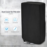 PlayVital Vertical Dust Cover for ps5 Slim Disc Edition(The New Smaller Design), Nylon Dust Proof Protector Waterproof Cover Sleeve for ps5 Slim Console - Black - BMYPFM001