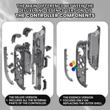 eXtremeRate DIY Replacement Full Set Shell Case with Buttons for Joycon 2 of Nintendo Switch 2 - Essence Version - Clear Slate Black - BSUNTM002
