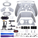 eXtremeRate BEYOND Back Paddles Kit with OLED Display & Redesigned Ergonomic Grips for PS5 Edge Controller - Rubberized White & Gray - BYNEGU002