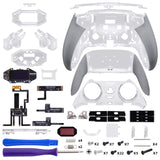 eXtremeRate BEYOND Back Paddles Kit with OLED Display & Redesigned Ergonomic Grips for PS5 Edge Controller - Rubberized Clear & Gray - BYNEGU005