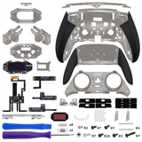 eXtremeRate BEYOND Back Paddles Kit with OLED Display & Redesigned Ergonomic Grips for PS5 Edge Controller - Rubberized Clear & Black - BYNEGU006
