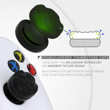 PlayVital Thumbs Cushion Caps Thumb Grips for ps5/4, Thumbstick Grip Cover for Xbox Series X/S, Thumb Grip Caps for Xbox One, Elite Series 2, for Switch Pro Controller - Raindrop Texture Design Black - PJM3033