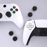 PlayVital Thumbs Cushion Caps Thumb Grips for ps5/4, Thumbstick Grip Cover for Xbox Series X/S, Thumb Grip Caps for Xbox One, Elite Series 2, for Switch Pro Controller - Raindrop Texture Design Black - PJM3033