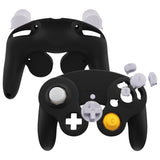 eXtremeRate Black  Replacement Faceplate Backplate with Buttons for Nintendo GameCube Controller - GCNP3005