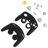 eXtremeRate Black  Replacement Faceplate Backplate with Buttons for Nintendo GameCube Controller - GCNP3005