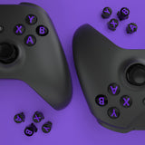 eXtremeRate Three-Tone Black & Clear & Purple ABXY Action Buttons with Classic Symbols for Xbox Series X & S Controller & Xbox One S/X & Xbox One Elite V1/V2 Controller - JDX3M006