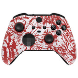 eXtremeRate Blood Patterned Faceplate Cover, Soft Touch Front Housing Shell Case Replacement Kit for Xbox One Elite Series 2 Controller Model 1797 and Core Model 1797 and Core Model 1797 - Thumbstick Accent Rings Included - ELS211