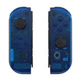 eXtremeRate Transparent Clear Blue Joycon Handheld Controller Housing with Full Set Buttons, DIY Replacement Shell Case for NS Switch JoyCon & OLED JoyCon - Console Shell NOT Included - CM504