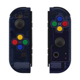 eXtremeRate Clear Deep Ocean Blue Joycon Handheld Controller Housing with Full Set Buttons, DIY Replacement Shell Case for NS Switch JoyCon & OLED JoyCon - Joycon and Console NOT Included - CM512