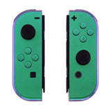 eXtremeRate Chameleon Green Purple Handheld Controller Housing With Full Set Buttons DIY Replacement Shell Case for NS Switch JoyCon & OLED JoyCon - Console Shell NOT Included - CP311