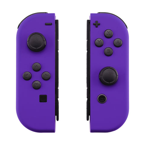 eXtremeRate Soft Touch Grip Purple Joycon Handheld Controller Housing with Full Set Buttons, DIY Replacement Shell Case for NS Switch JoyCon & OLED JoyCon - Console Shell NOT Included - CP313