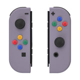 eXtremeRate Dark Grayish Violet Soft Touch Grip Joycon Handheld Controller Housing with ABXY Direction Buttons, DIY Replacement Shell Case for NS Switch JoyCon & OLED JoyCon – Console Shell NOT Included - CP327