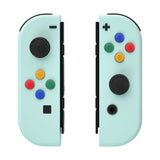 eXtremeRate Light Cyan Joycon Handheld Controller Housing with Coloful Buttons, DIY Replacement Shell Case for NS Switch JoyCon & OLED JoyCon – Joycon and Console NOT Included - CP331