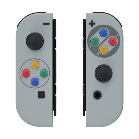 eXtremeRate SFC SNES Classic EU Style Joycon Handheld Controller Housing with Coloful Buttons, DIY Replacement Shell Case for NS Switch JoyCon & OLED JoyCon – Joycon and Console NOT Included - CT118