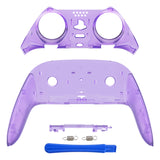 eXtremeRate Clear Atomic Purple Top Bottom Decorative Trim Shell Compatible with ps5 Edge Controller DIY Replacement Front Back Clip Shell, Custom Plates Cover Compatible with ps5 Edge Controller - CXQEGM001