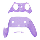 eXtremeRate Clear Atomic Purple Top Bottom Decorative Trim Shell Compatible with ps5 Edge Controller DIY Replacement Front Back Clip Shell, Custom Plates Cover Compatible with ps5 Edge Controller - CXQEGM001