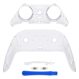 eXtremeRate Clear Top Bottom Decorative Trim Shell Compatible with ps5 Edge Controller DIY Replacement Front Back Clip Shell, Custom Plates Cover Compatible with ps5 Edge Controller - CXQEGM002