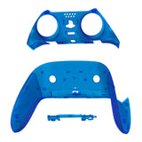 eXtremeRate Clear Blue Top Bottom Decorative Trim Shell Compatible with ps5 Edge Controller DIY Replacement Front Back Clip Shell, Custom Plates Cover Compatible with ps5 Edge Controller - CXQEGM004