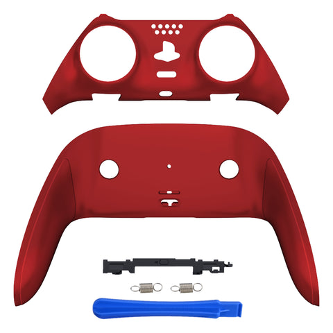 eXtremeRate Scarlet Red Top Bottom Decorative Trim Shell Compatible with ps5 Edge Controller DIY Replacement Front Back Clip Shell, Custom Plates Cover Compatible with ps5 Edge Controller - CXQEGP001