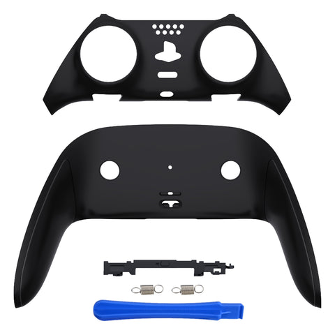 eXtremeRate Black Top Bottom Decorative Trim Shell Compatible with ps5 Edge Controller DIY Replacement Front Back Clip Shell, Custom Plates Cover Compatible with ps5 Edge Controller - CXQEGP006