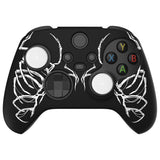 PlayVital Carving Skull Silicone Cover Skin wtih Thumb Grip Caps for Xbox Series X/S Controller - BLX3027