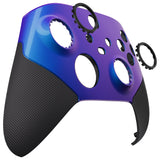 eXtremeRate Chameleon Purple Blue ASR Version Performance Rubberized Grip Front Housing Shell  with Accent Rings for Xbox Series X/S Controller - FX3C3002