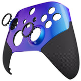 eXtremeRate Chameleon Purple Blue ASR Version Performance Rubberized Grip Front Housing Shell  with Accent Rings for Xbox Series X/S Controller - FX3C3002