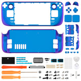 eXtremeRate Replacement Chameleon Purple Blue Full Set Shell with Buttons for Steam Deck LCD - QESDP004