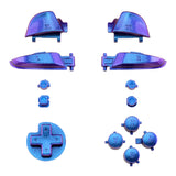 eXtremeRate DIY Replacement Full Set Buttons for Nintendo Switch Pro Controller - Purple Blue Chameleon - KRP301