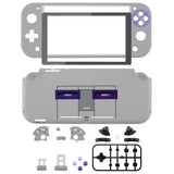 eXtremeRate Classic SNES Style DIY Replacement Shell for NS Switch Lite, NSL Handheld Controller Housing with Screen Protector, Custom Case Cover for NS Switch Lite - DLT138