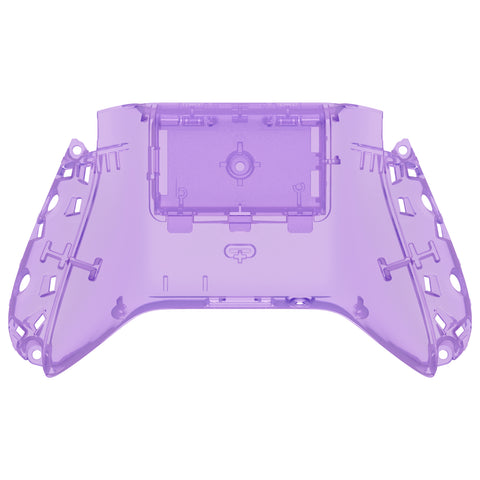 eXtremeRate Clear Atomic Purple Custom Bottom Shell with Battery Cover for Xbox Series S/X Controller, DIY Replacement Backplate Cover for Xbox Core Controller Model 1914 - Controller & Side Rails NOT Included - BX3M505