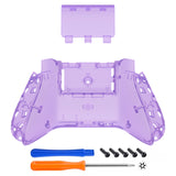 eXtremeRate Clear Atomic Purple Custom Bottom Shell with Battery Cover for Xbox Series S/X Controller, DIY Replacement Backplate Cover for Xbox Core Controller Model 1914 - Controller & Side Rails NOT Included - BX3M505