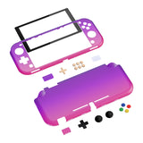 PlayVital Clear Atomic Purple Rose Red Customized Protective Grip Case for NS Switch Lite, Hard Cover Protector for NS Switch Lite - 1 x Black Border Tempered Glass Screen Protector Included - YYNLP007