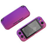 PlayVital Clear Atomic Purple Rose Red Customized Protective Grip Case for NS Switch Lite, Hard Cover Protector for NS Switch Lite - 1 x Black Border Tempered Glass Screen Protector Included - YYNLP007