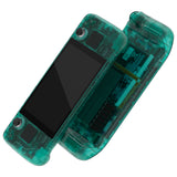 eXtremeRate Replacement Clear Emerald Green Full Set Shell with Buttons for Steam Deck LCD - QESDM004