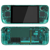 eXtremeRate Replacement Clear Emerald Green Full Set Shell with Buttons for Steam Deck LCD - QESDM004