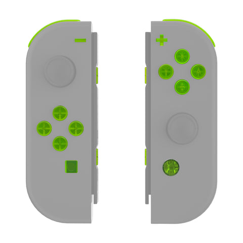 eXtremeRate Clear Lime Green Replacement DIY Colorful ABXY Buttons Directions Keys Repair Kits with Tools for NS Switch JoyCon & OLED JoyCon - JoyCon Shell NOT Included - AJ120