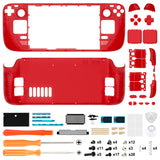 eXtremeRate Replacement Clear Red Full Set Shell with Buttons for Steam Deck LCD - QESDM006