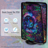 PlayVital Psychedelic Leaf Anti Scratch Waterproof Dust Cover for ps5 Console Digital Edition & Disc Edition - PFPJ139