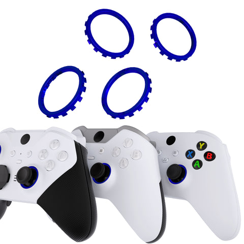 eXtremeRate Custom Accent Rings for Xbox Elite Series 2 Core & for Elite Series 2 & for Xbox One Elite Controller, Compatible with eXtremeRate ASR Version Shell for Xbox Series X/S Controller - Chrome Blue - XOJ13012GC