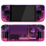 eXtremeRate Replacement Gradient Translucent Purple Rose Red Full Set Shell with Buttons for Steam Deck LCD - QESDP009