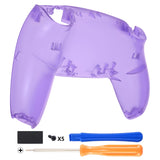 eXtremeRate Clear Atomic Purple Custom Back Housing Bottom Shell Compatible with ps5 Controller, Replacement Back Shell Cover Compatible with ps5 Controller - DPFM5005