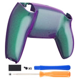 eXtremeRate Chameleon Green Purple Glossy Custom Back Housing Bottom Shell Compatible with ps5 Controller, Replacement Back Shell Cover Compatible with ps5 Controller - DPFP3002